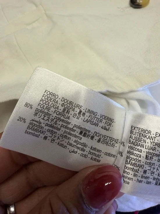 Zara White Button Front Vest - Picture 6 of 6